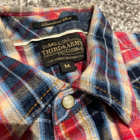 Plaid Red, Blue, Yellow & White Long-Sleeve Button Down - Picture 7 of 8